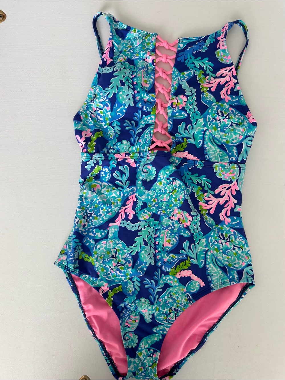 Lilly Pulitzer Mealy One Piece in Turtle Villa.